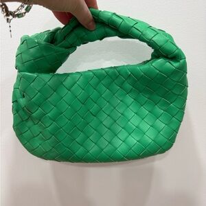 Green Woven Shoulder Bag